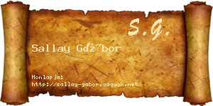 Sallay Gábor névjegykártya
